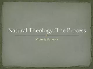 Natural Theology: The Process