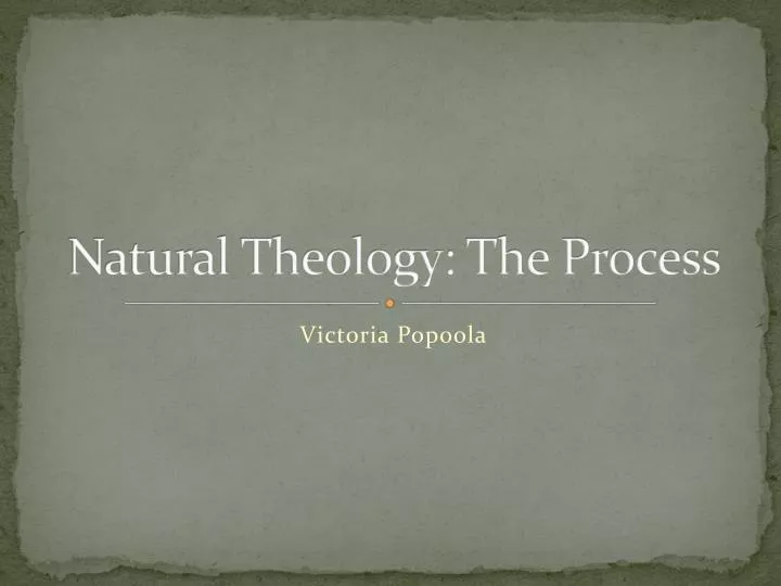 natural theology the process