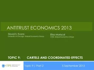 Topic 9:	Cartels and coordinated Effects