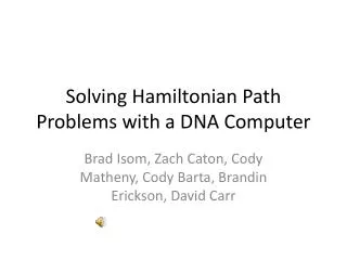 Solving Hamiltonian Path Problems with a DNA Computer