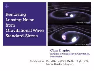 Chaz Shapiro Institute of Cosmology &amp; Gravitation, Portsmouth