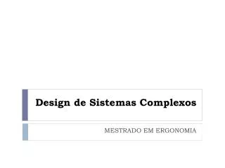 design de sistemas complexos