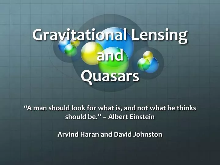 gravitational lensing and quasars