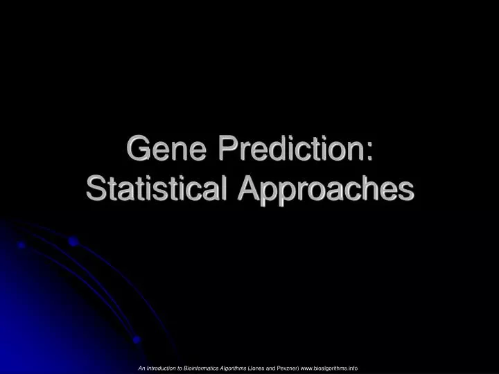 gene prediction statistical approaches