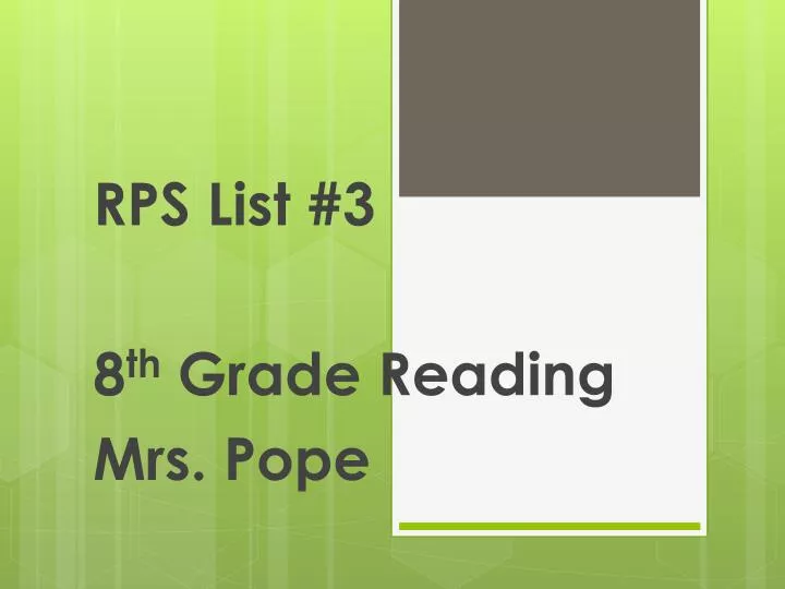 rps list 3 8 th grade reading mrs pope