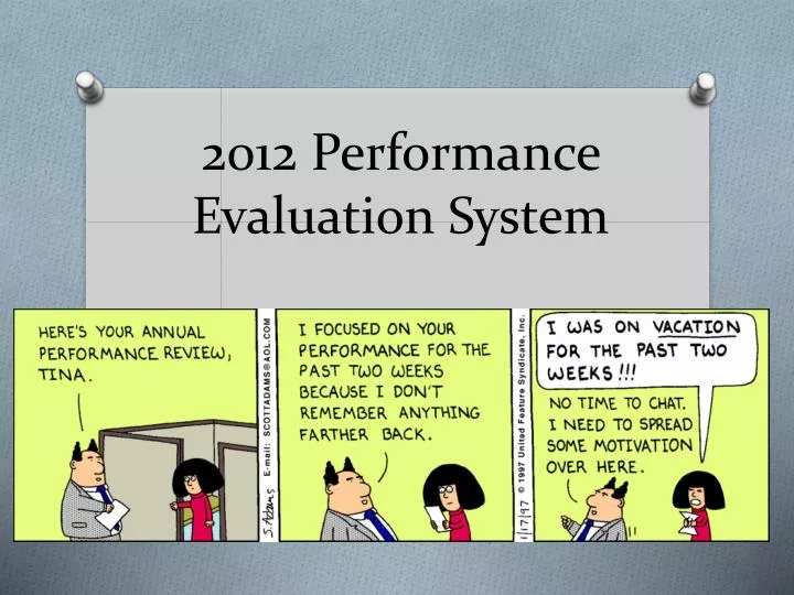 2012 performance evaluation system