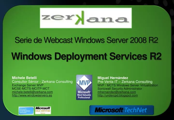 serie de webcast windows server 2008 r2 windows deployment services r2