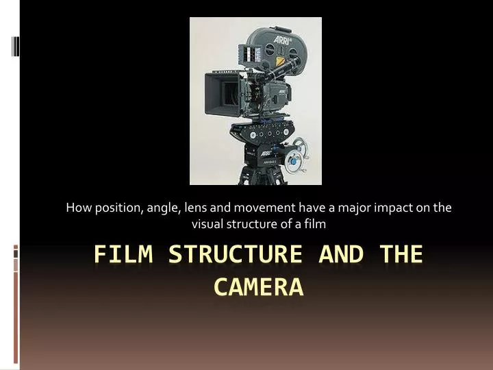 how position angle lens and movement have a major impact on the visual structure of a film