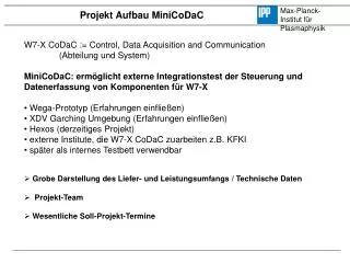 projekt aufbau minicodac