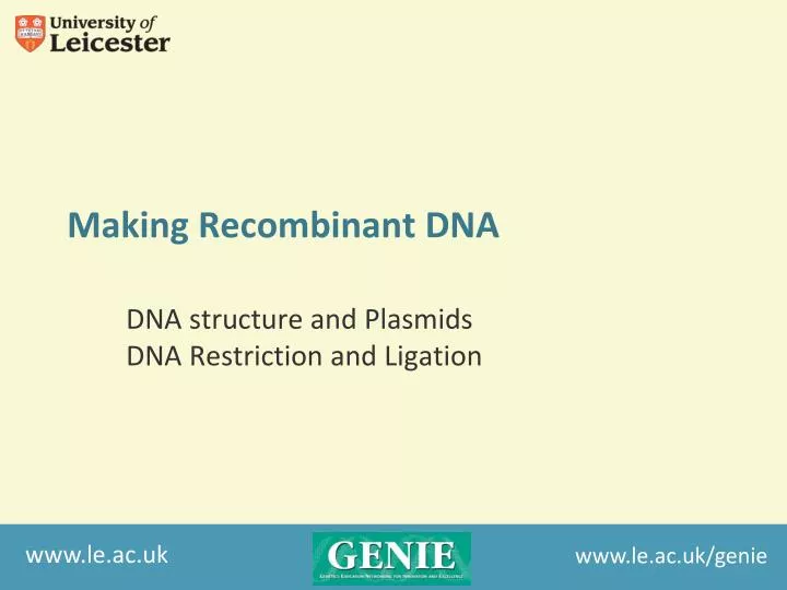 making recombinant dna