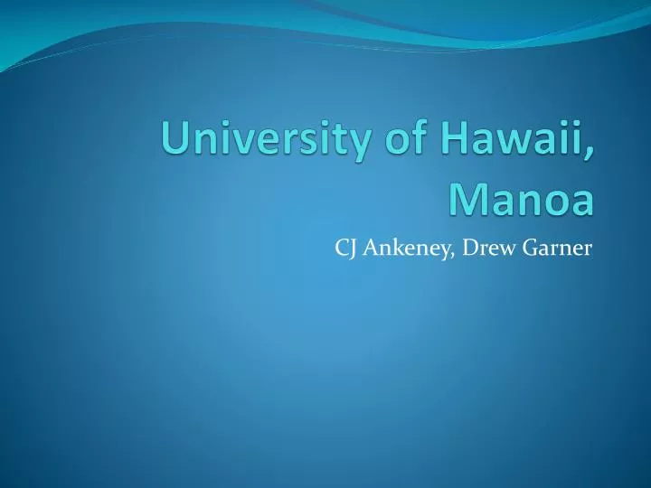 university of hawaii manoa
