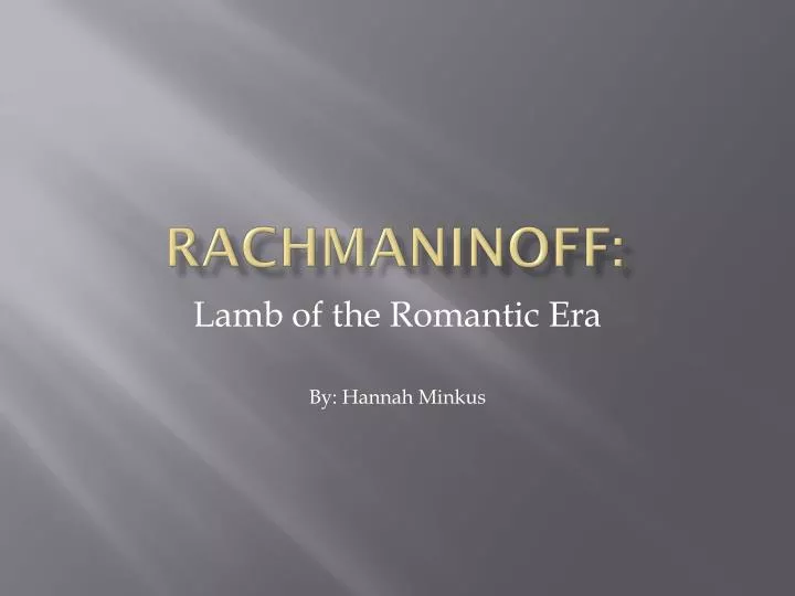 rachmaninoff
