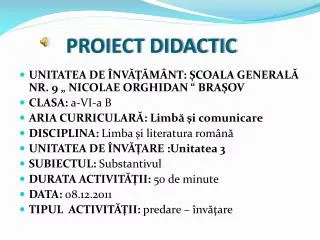 proiect didactic
