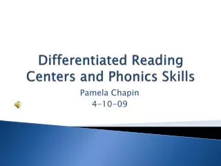differentiated reading centers and phonics skills