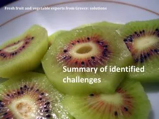 Fresh fruit and vegetable exports from Greece: solutions