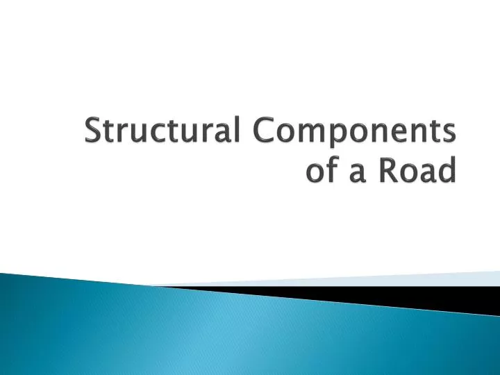 structural components of a road