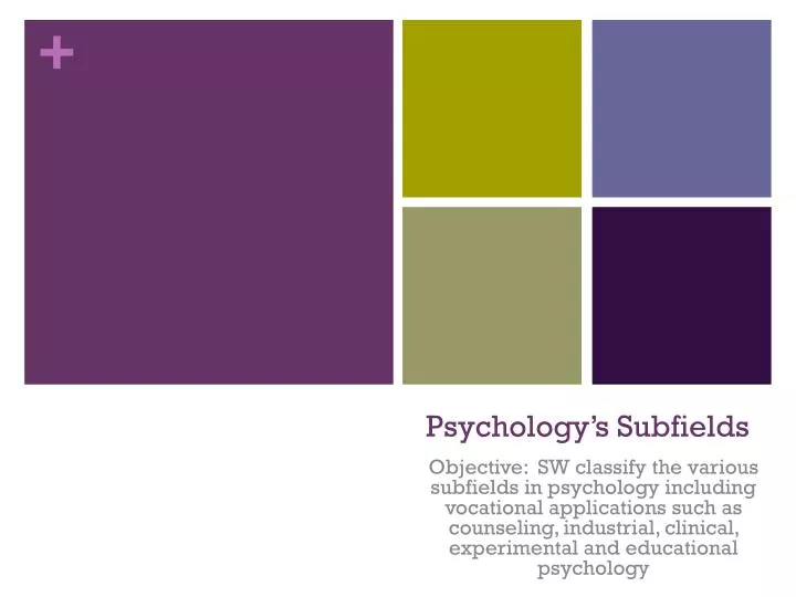 psychology s subfields