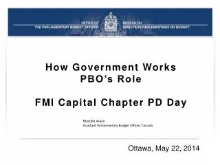 How Government Works PBO’s Role FMI Capital Chapter PD Day