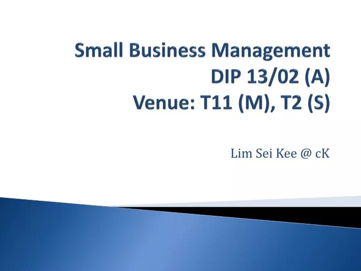 small business management dip 13 02 a venue t11 m t2 s