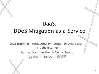 DaaS : DDoS Mitigation-as-a-Service