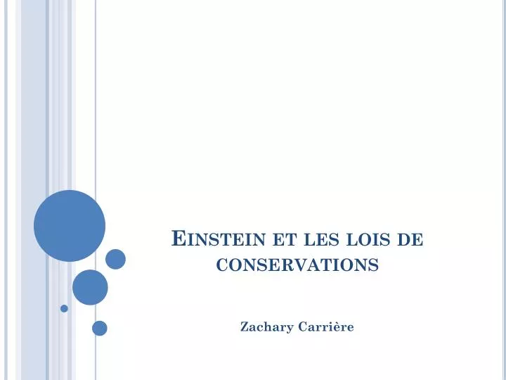 einstein et les lois de conservations