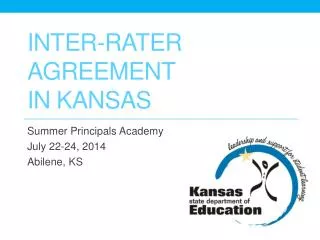 Inter-rater Agreement In Kansas