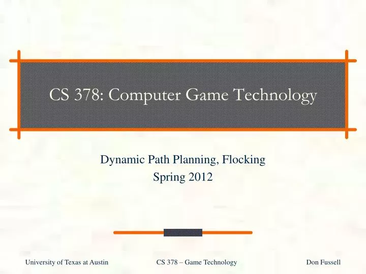 cs 378 computer game technology