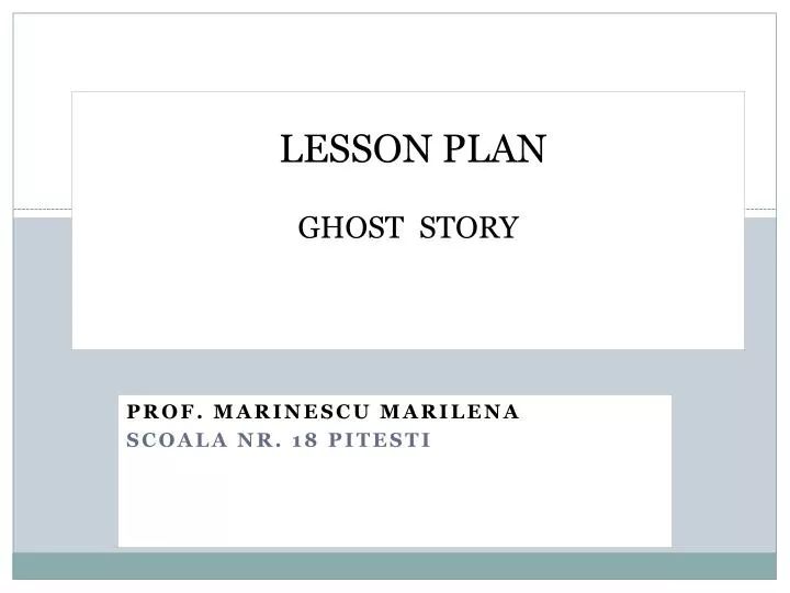 lesson plan ghost story