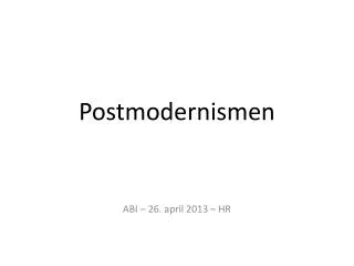 postmodernismen