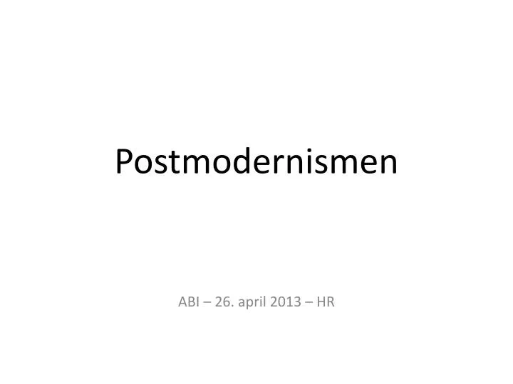 postmodernismen