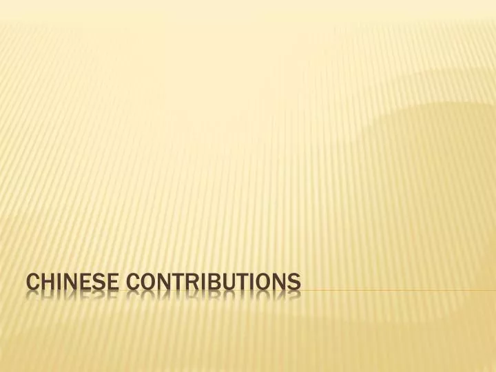 chinese contributions