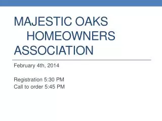 majestic oaks homeowners association