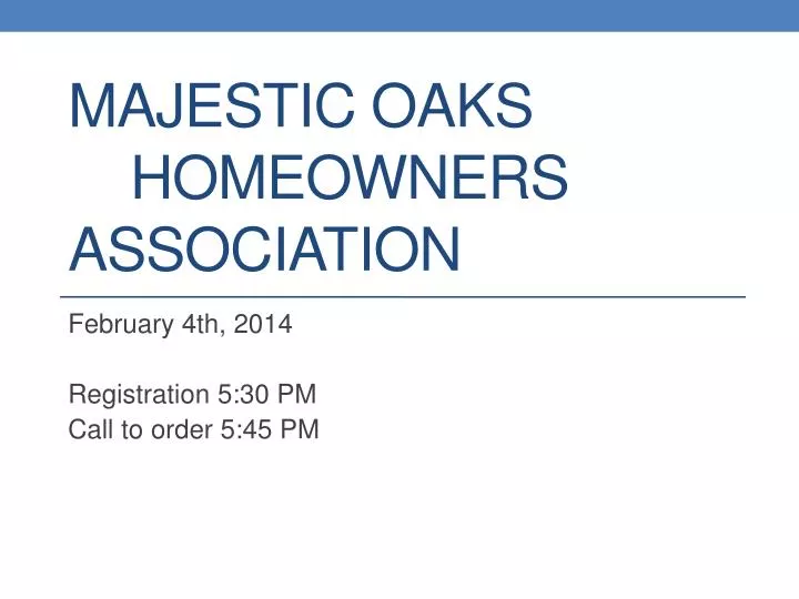 majestic oaks homeowners association