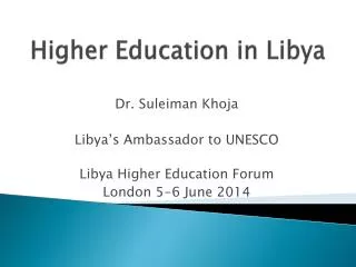 Higher Education in Libya