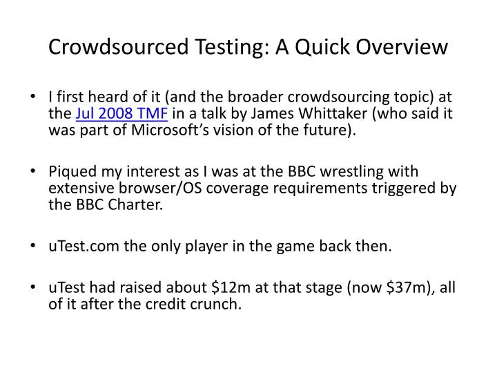 crowdsourced testing a quick overview