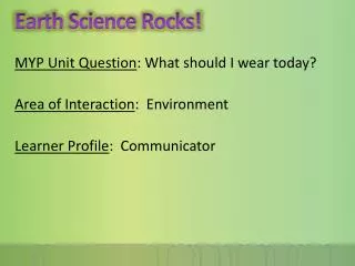 Earth Science Rocks!