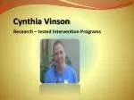 Cynthia Vinson - slide 1
