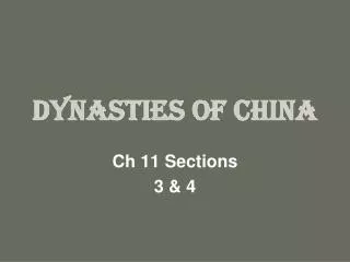 Dynasties of China