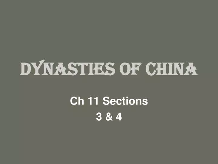 dynasties of china