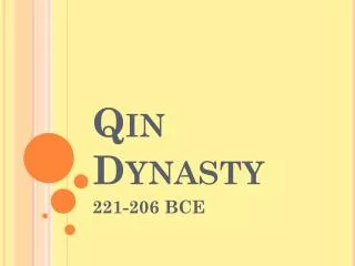 Qin Dynasty