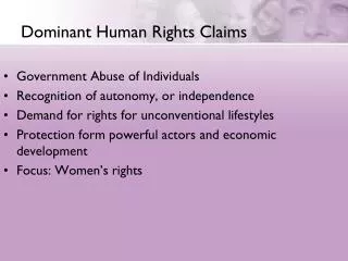 Dominant Human Rights Claims