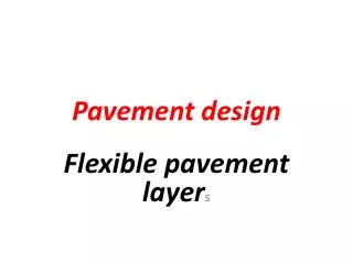Pavement design