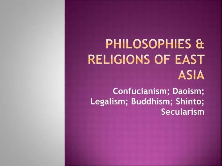 philosophies religions of east asia
