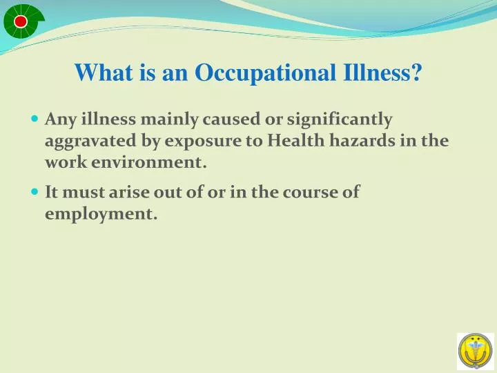 what is an occupational illness