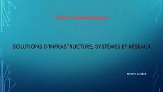 solutions d infrastructure syst mes et r seaux