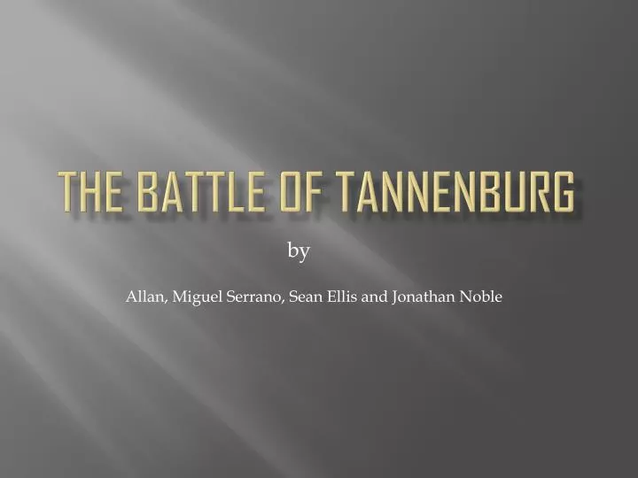 the battle of tannenburg