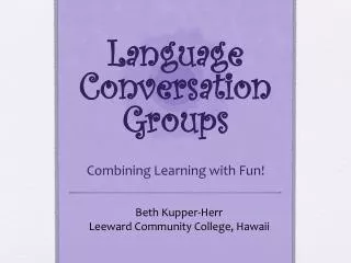 Language Conversation Groups