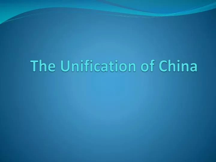 the unification of china