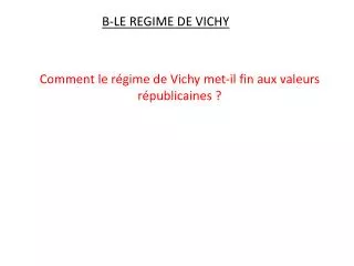 b le regime de vichy