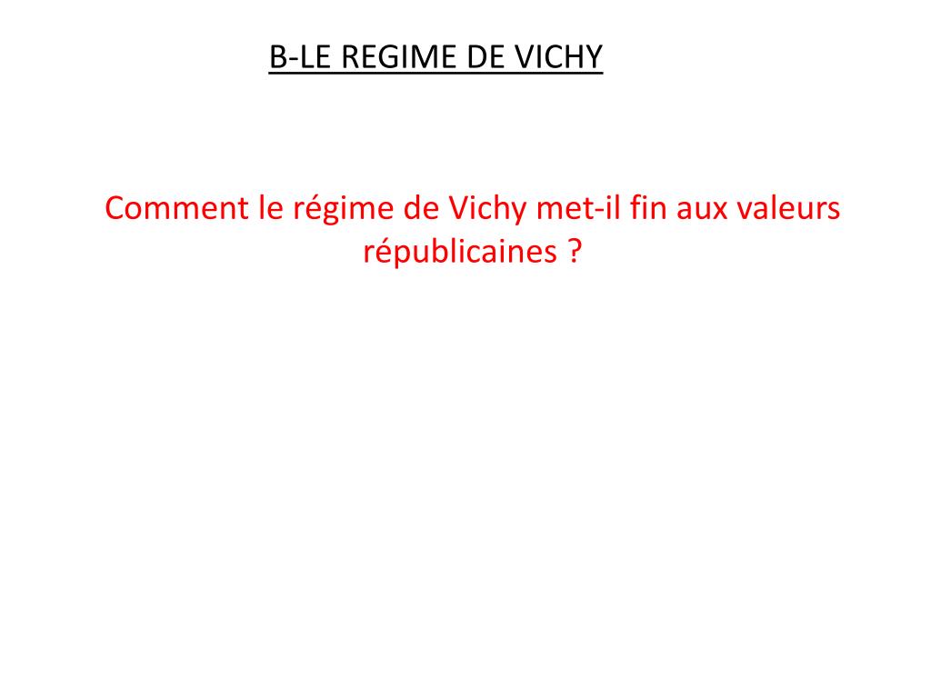 PPT - B-LE REGIME DE VICHY PowerPoint Presentation, free download - ID
